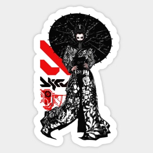 Geisha Girl Japanese Vaporwave Cyberpunk Sticker